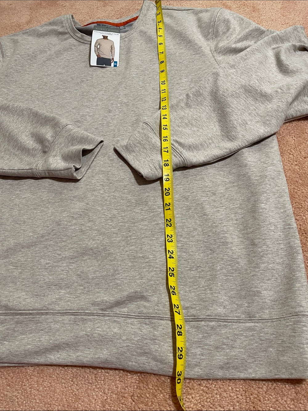 Men's Crewneck Sweater in taupe /beige color - Picture 6 of 11